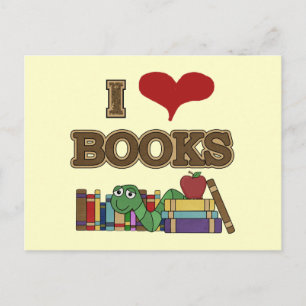 I Liebe Books Postkarte