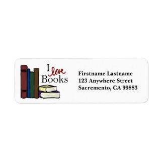 I Liebe Books Rücksendeadressen-Aufkleber