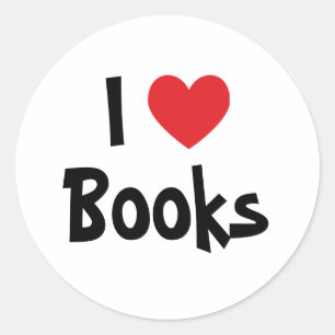 I Liebe Books Runder Aufkleber