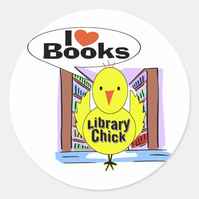 I Liebe Books Runder Aufkleber (Vorderseite)
