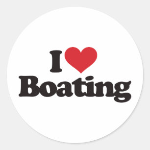 I Liebe-Bootfahrt Runder Aufkleber