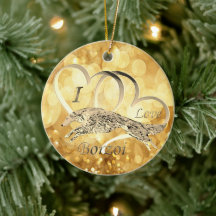 I Liebe Borzoi Weihnachtsschmuck