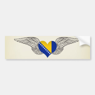 I Liebe Bosnien und Herzegowina - Flügel Autoaufkleber