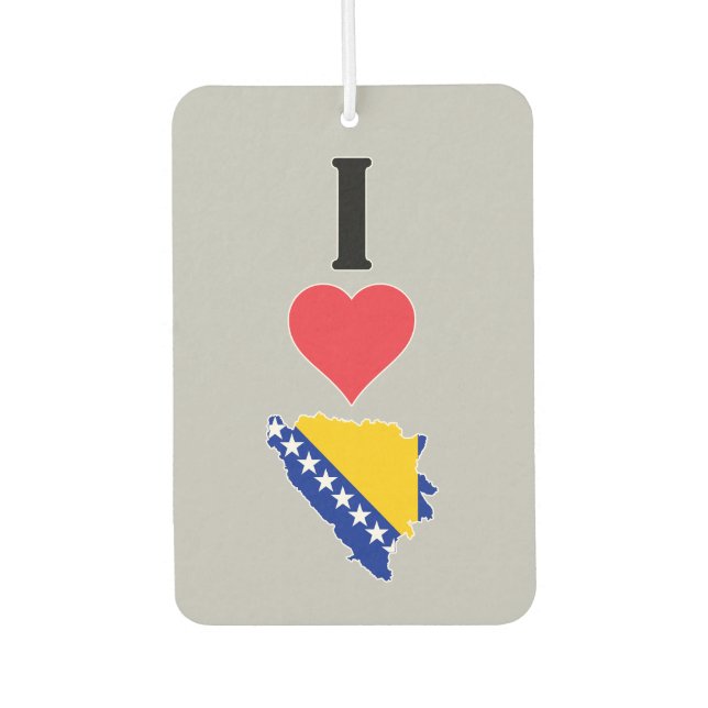 I Liebe Bosnien und Herzegowina - Länderflagge Autolufterfrischer (Vorderseite)
