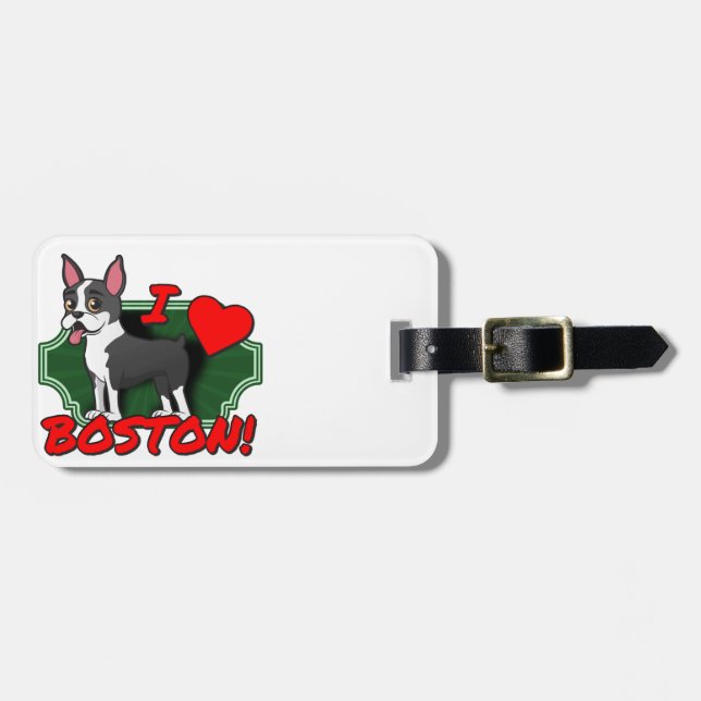 I Liebe Boston Gepäckanhänger (Vorderseite horizontal)