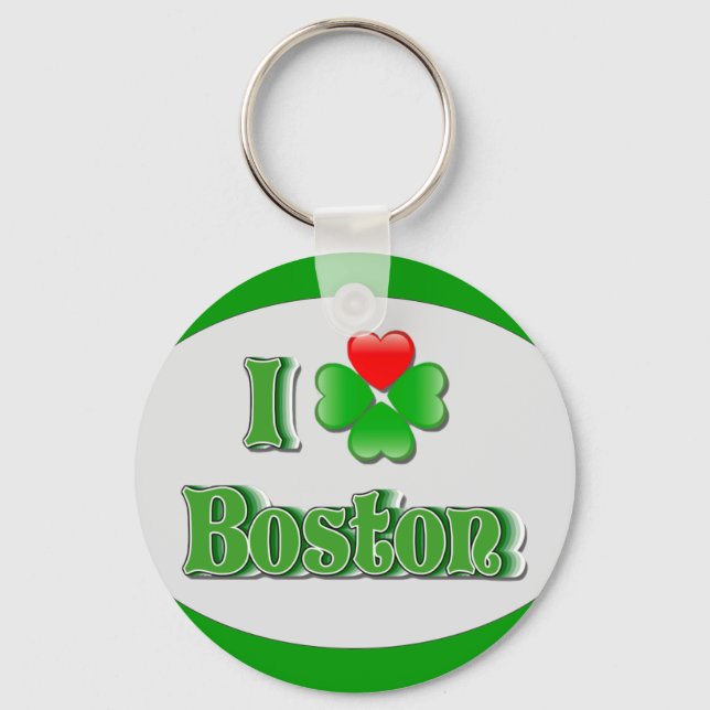 i Liebe Boston - Kleber Schlüsselanhänger (Vorderseite)