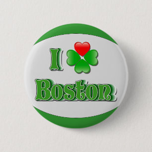 I Liebe Boston - Klee Button