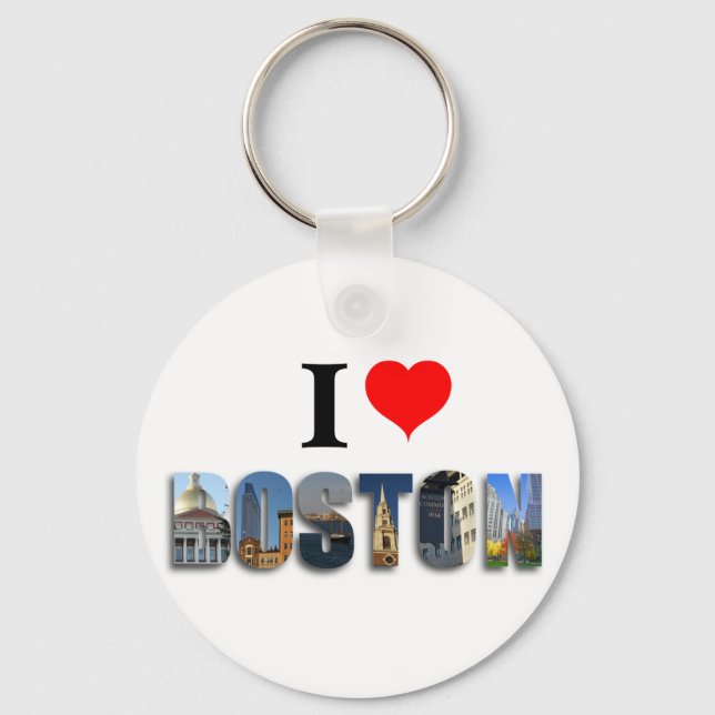 I Liebe Boston Massachusetts Reisen City Fotos Schlüsselanhänger (Vorderseite)