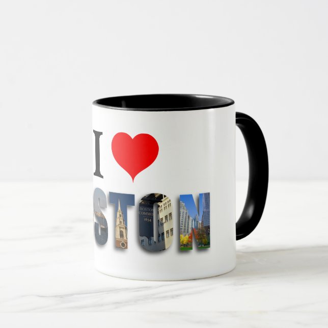 I Liebe Boston Massachusetts Travel City Foto Tasse (VorderseiteRechts)