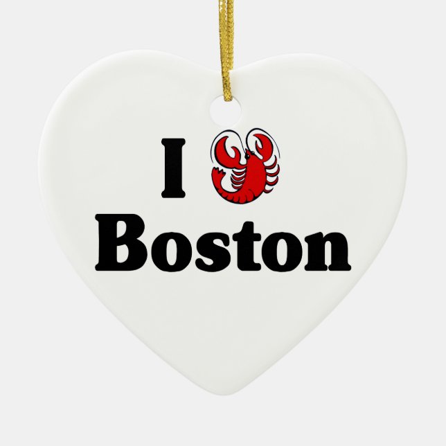 I Liebe Boston ormanent Keramikornament (Vorne)