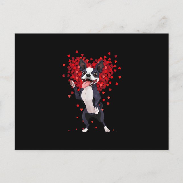 I Liebe Boston Terrier Funny Heart Valentine Gesch Postkarte (Vorderseite)