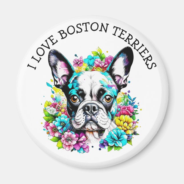 I Liebe Boston Terriers Magnet (Vorne)