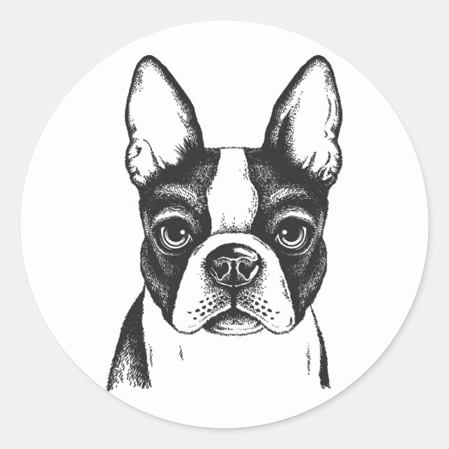I Liebe Boston Terriers Runder Aufkleber (Vorderseite)