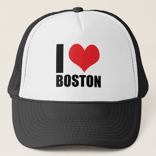 I Liebe Boston Truckerkappe (Vorderseite)