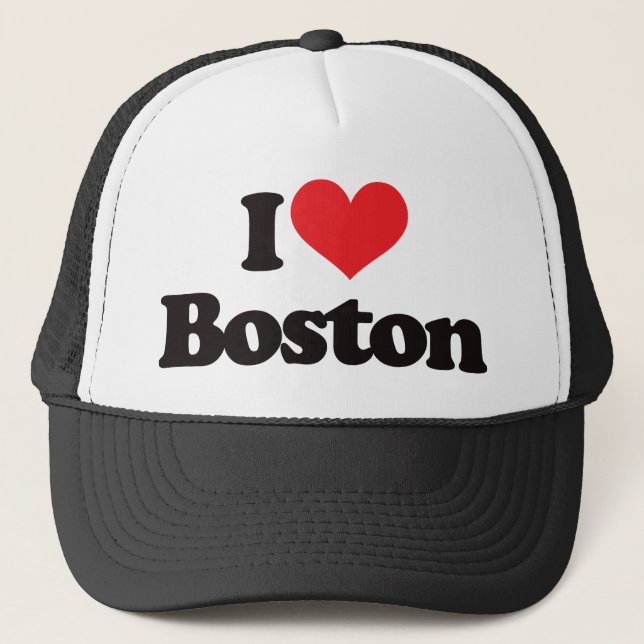 I Liebe Boston Truckerkappe (Vorderseite)