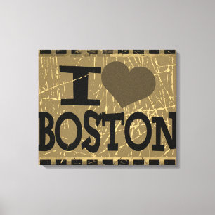 I Liebe Boston - Vintag Boston Leinwanddruck