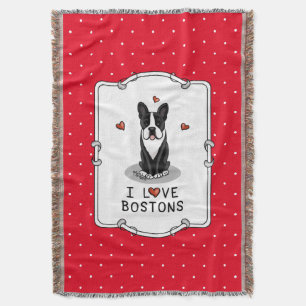 I Liebe Bostons Boston Terriers (schwarz & weiß) Decke
