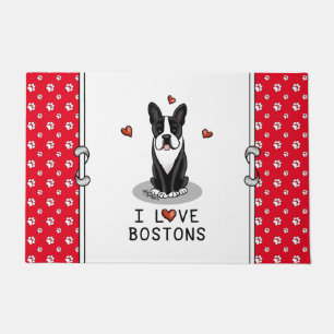 I Liebe Bostons - Boston Terriers (schwarz & weiß) Fußmatte