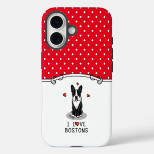 I Liebe Bostons - Boston Terriers (schwarz & weiß) iPhone 16 Hülle
