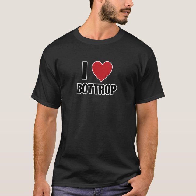 I LIEBE BOTTROP Deutschland Europa mit Roter Liebe T-Shirt (Vorderseite)