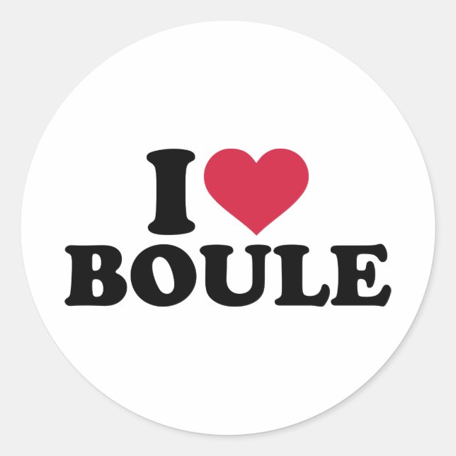 I Liebe Boule Petanque Runder Aufkleber (Vorderseite)