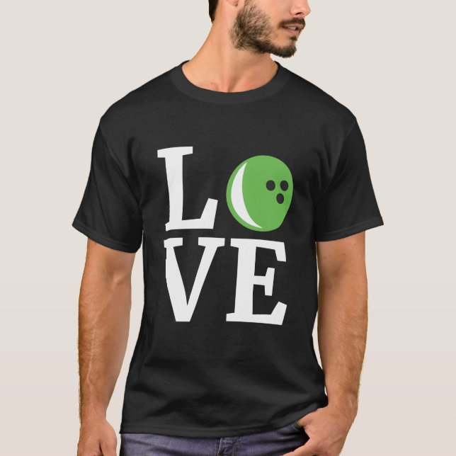 I Liebe Bowling Hoodie Bowling Player Geschenk T-Shirt (Vorderseite)