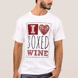 I Liebe Boxed Wine Barbed Wire Heart T-Shirt