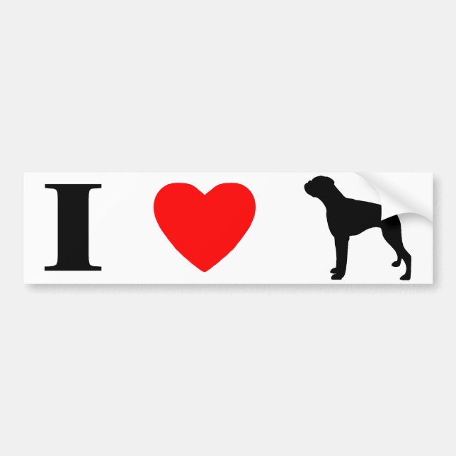 I Liebe-Boxer-Autoaufkleber Autoaufkleber (Vorne)
