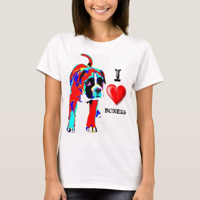 I LIEBE-BOXER - HUNDE T-Shirt (Vorderseite)
