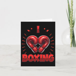 I Liebe Boxing Red Boxing Gloves Heartshape Liebe  Karte