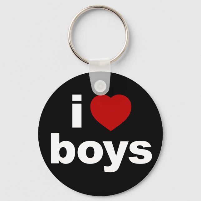 I Liebe Boys Black Schlüsselanhänger (Vorderseite)