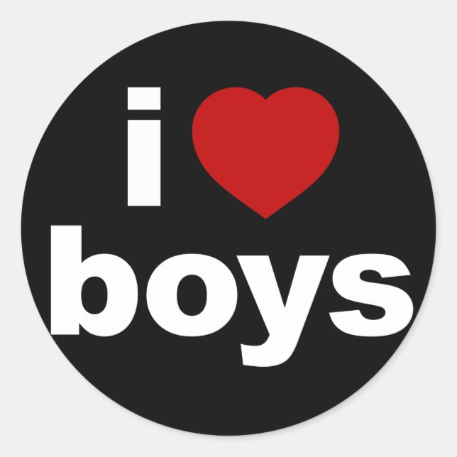 I Liebe Boys Black Sticker (Vorderseite)