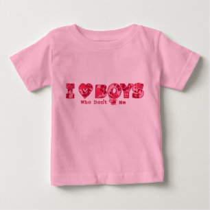"I Liebe Boys" Säugling T-Shirt in Rosa/Rosa