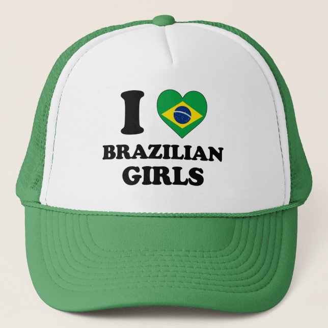 I Liebe Brasilianische Mädchen Truckerkappe (Vorderseite)