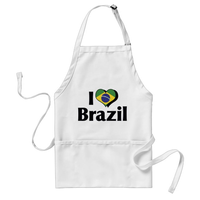 I Liebe Brasilien Flagge Schürze (Vorne)