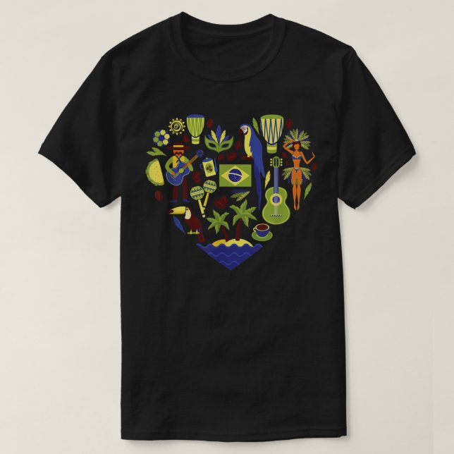 I Liebe Brasilien iconic traditionellen Souvenir G T-Shirt (Design vorne)