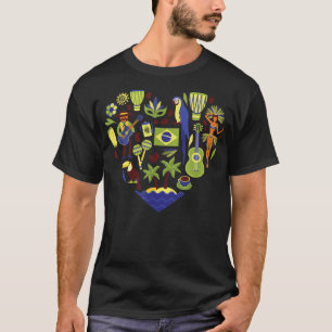 I Liebe Brasilien iconic traditionellen Souvenir G T-Shirt