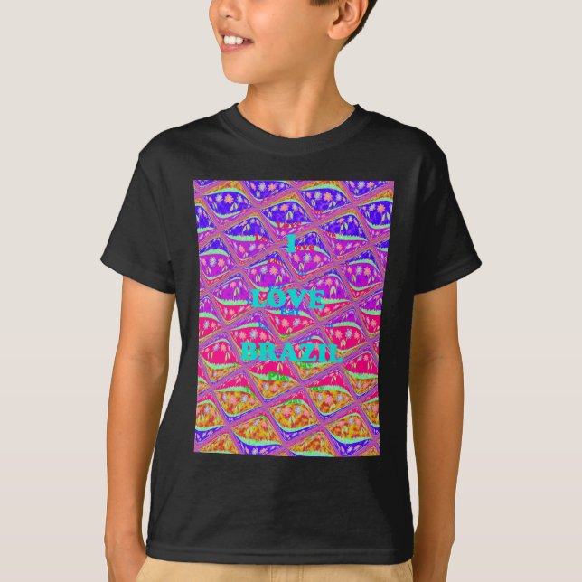 I Liebe Brasilien: Schöne Samba Traditionstöne T-Shirt (Vorderseite)