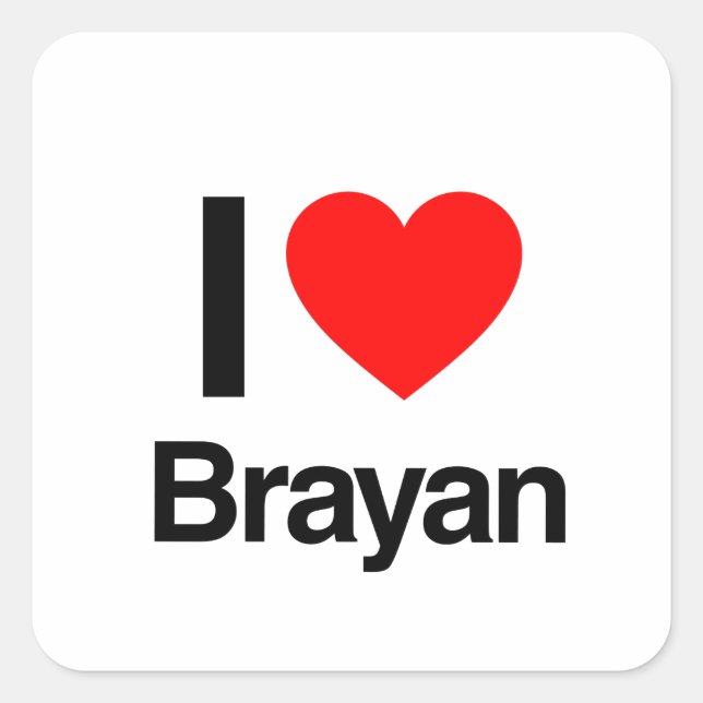 i Liebe brayan Quadratischer Aufkleber (Vorderseite)