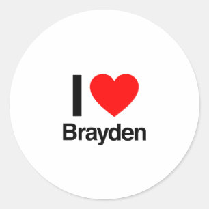 i Liebe brayden Runder Aufkleber