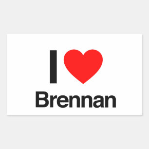 i Liebe Brennan Rechteckiger Aufkleber