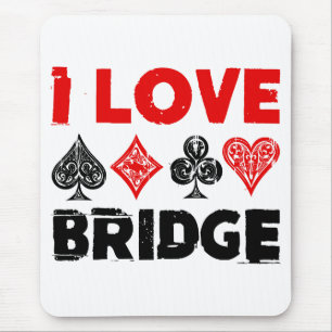 I Liebe Bridge Card Game Player Enthusiasten Mousepad