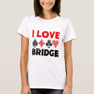 I Liebe Bridge Card Game Player Enthusiasten T-Shirt