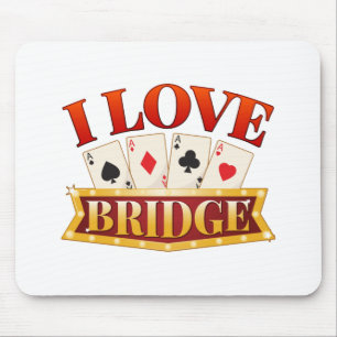 I Liebe Bridge Card Game Player Mousepad