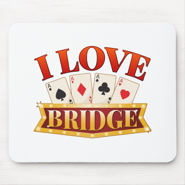 I Liebe Bridge Card Game Player Mousepad (Vorne)
