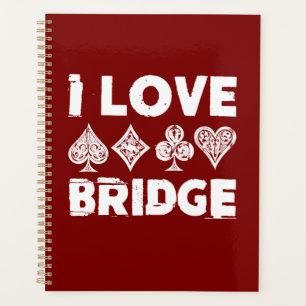 I Liebe Bridge Card Game Player Planer