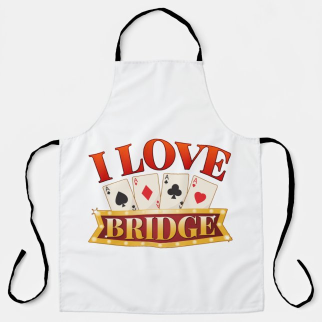 I Liebe Bridge Card Game Player Schürze (Vorderseite)