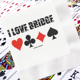 I Liebe Bridge Vier-Card-Anzug Serviette