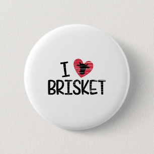 I Liebe Brisket T Shirt Beef Feinschmecker Grillen Button