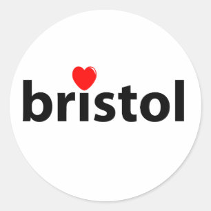 I Liebe Bristol Runder Aufkleber